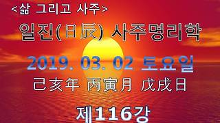 일진(日辰) 사주명리학_제104강_2019년 02월 18일(기해년 병인월 병술일)_병화 인월생 병술일주 - Kakaotv