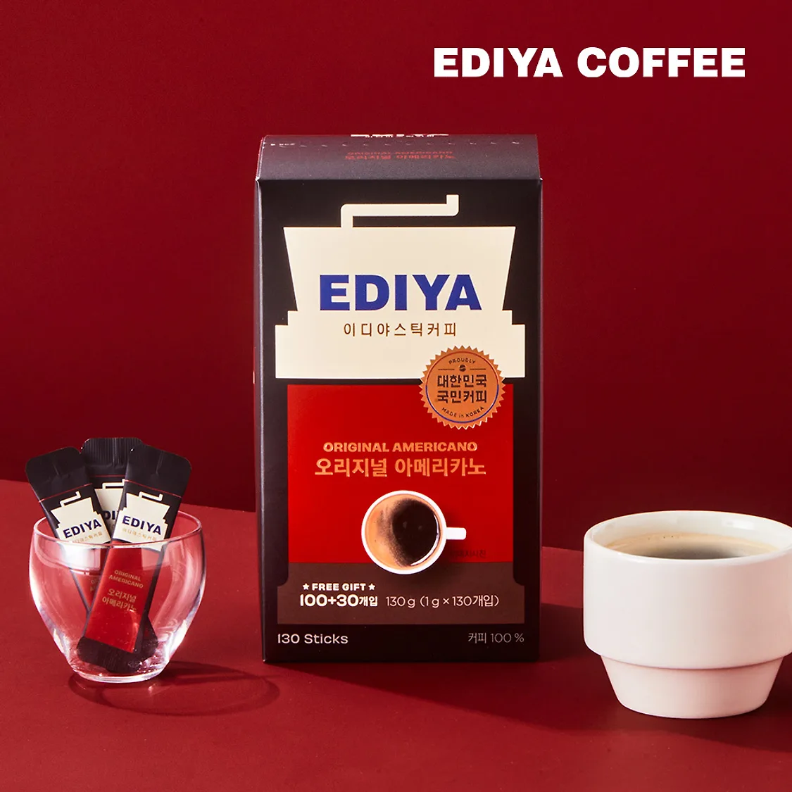 이디야커피] 오리지널 아메리카노 스틱커피 100+30개입 추가증정 | 톡딜