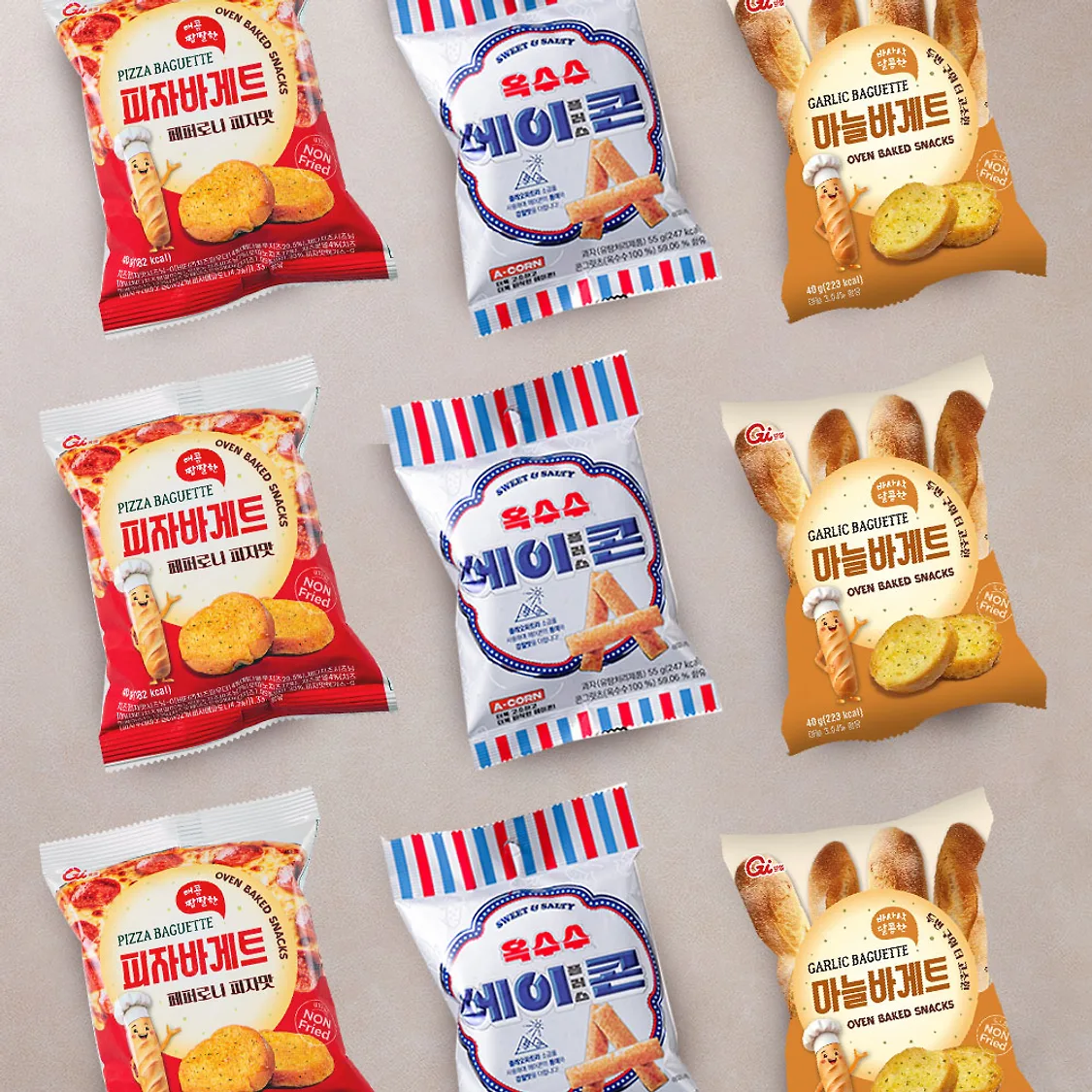 에이플러스콘 3봉 + 마늘바게트 3봉 + 피자바게트 3봉 외 | 톡딜