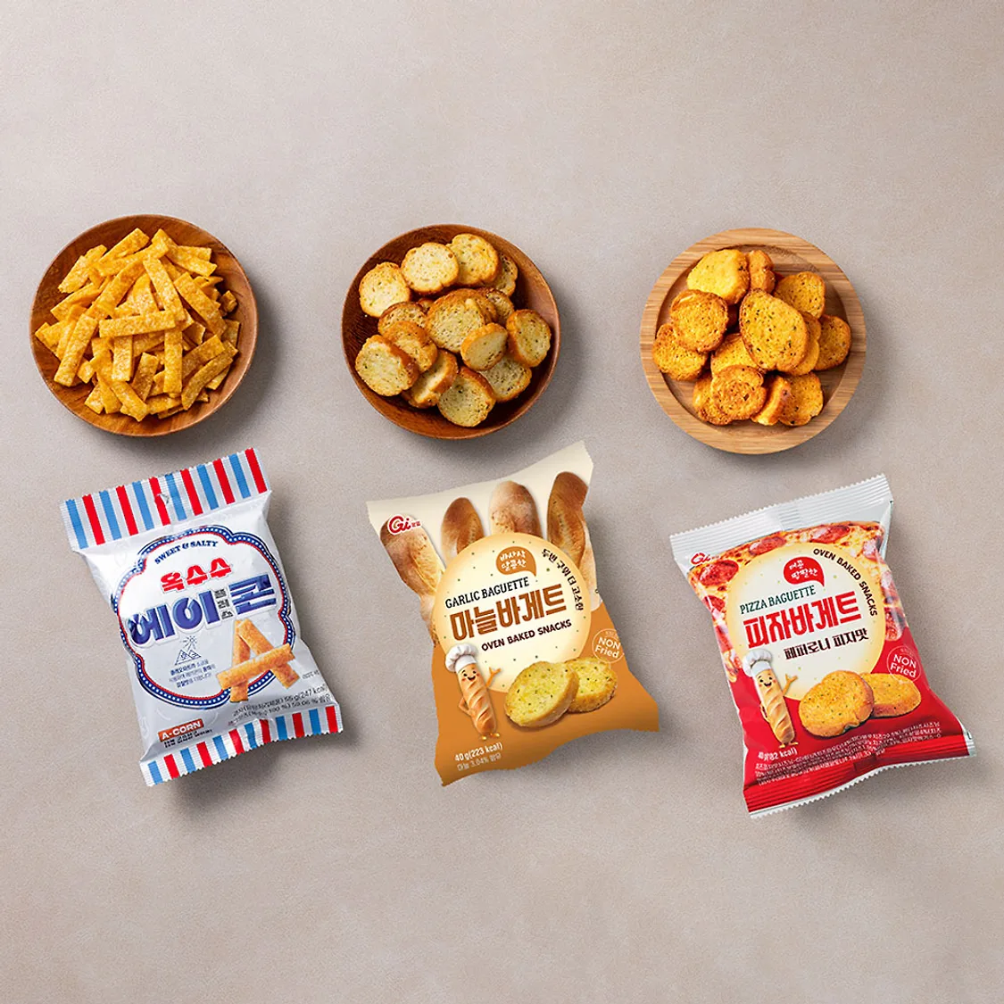 에이플러스콘 3봉 + 마늘바게트 3봉 + 피자바게트 3봉 외 | 톡딜