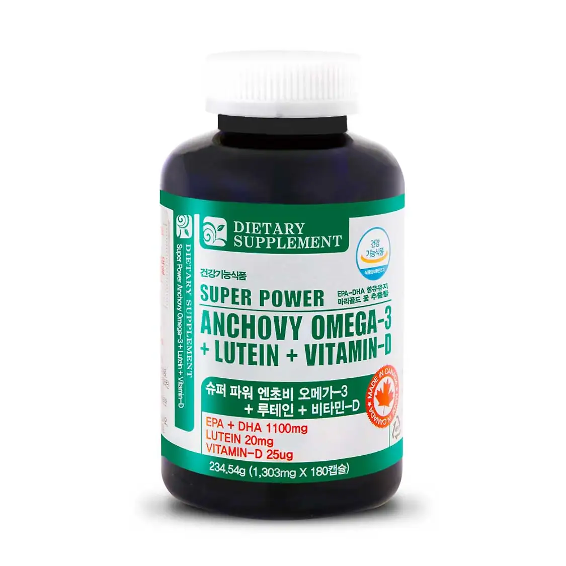 내츄럴365] 캐나다 슈퍼파워 엔초비 오메가3 루테인 비타민D (1병-6개월분) | 톡딜