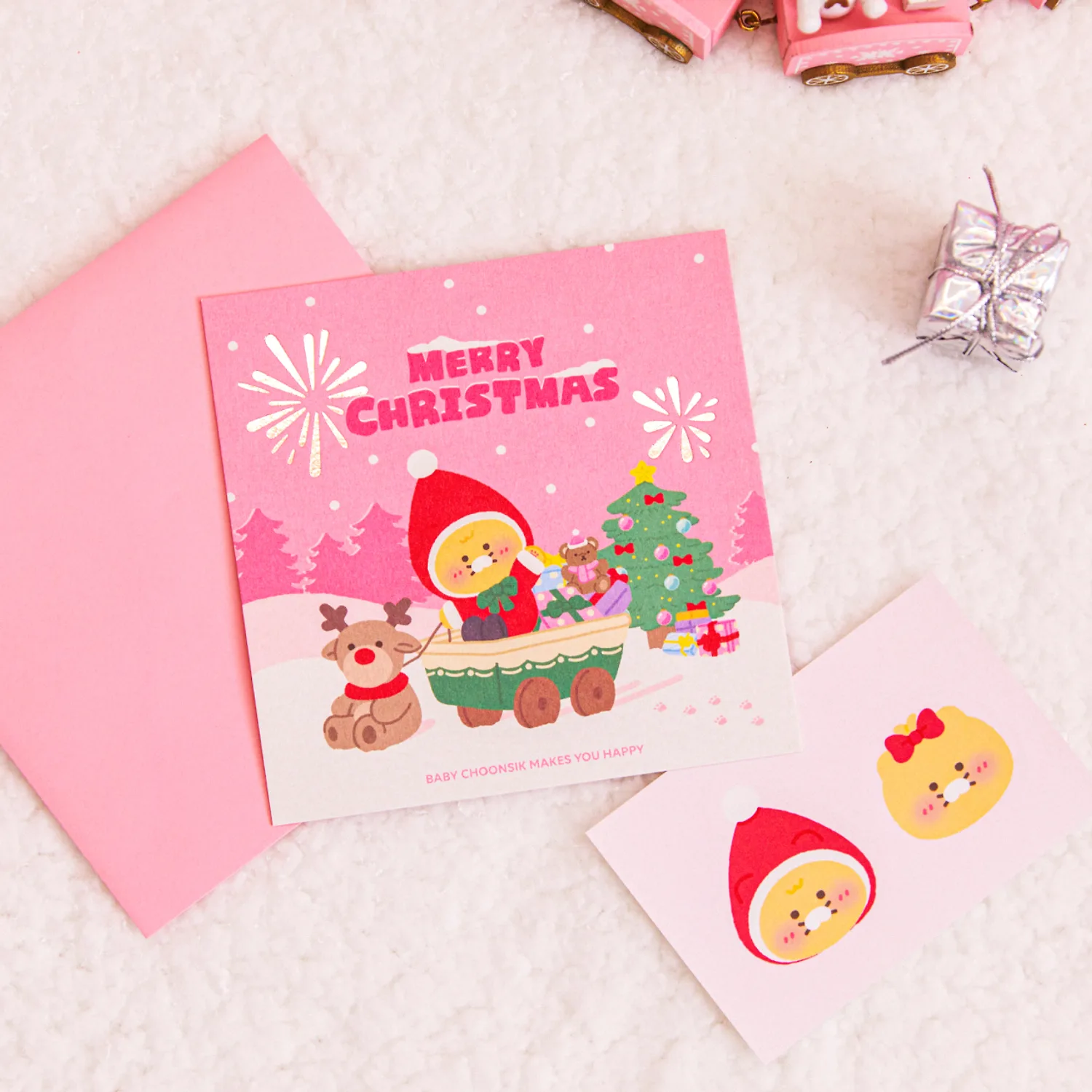 Merry Spring Christmas Square Card_Baby Spring Ceremony