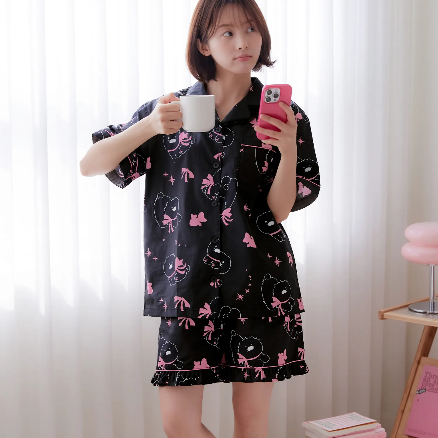 Black Chun Lovely Women’s Pajamas_Spring Meal