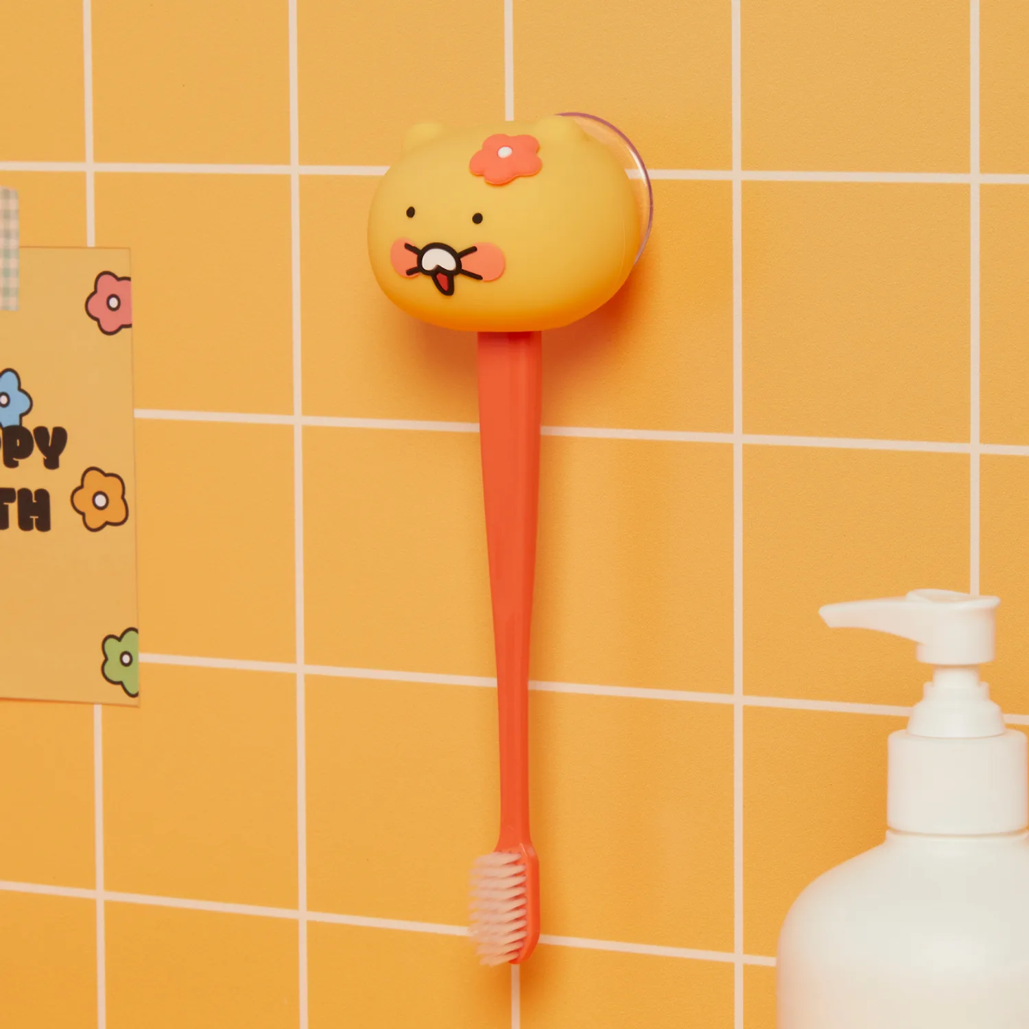 Roughly made spring toothbrush holder