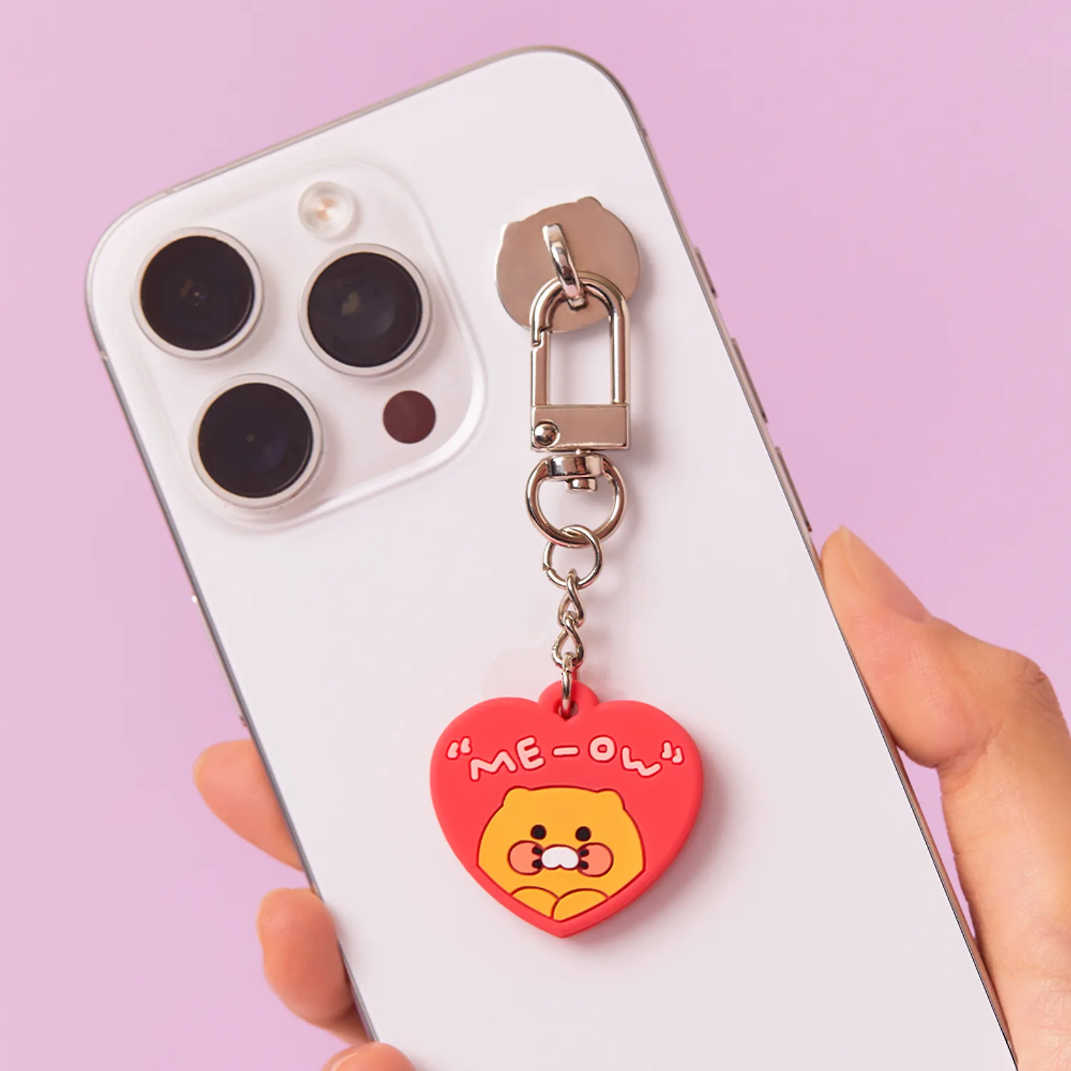 Mini mirror smartphone charm ring heart_Chunsik