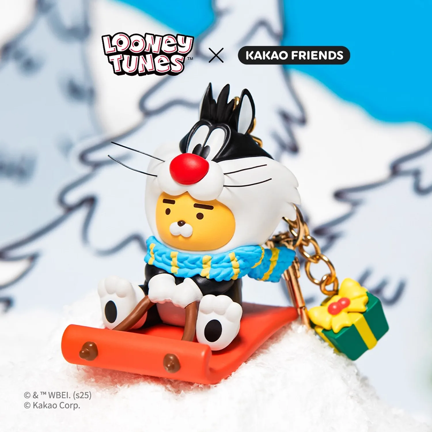 Looney Toons X Friends Sled Sylvester Figure Keyring_Little Lion