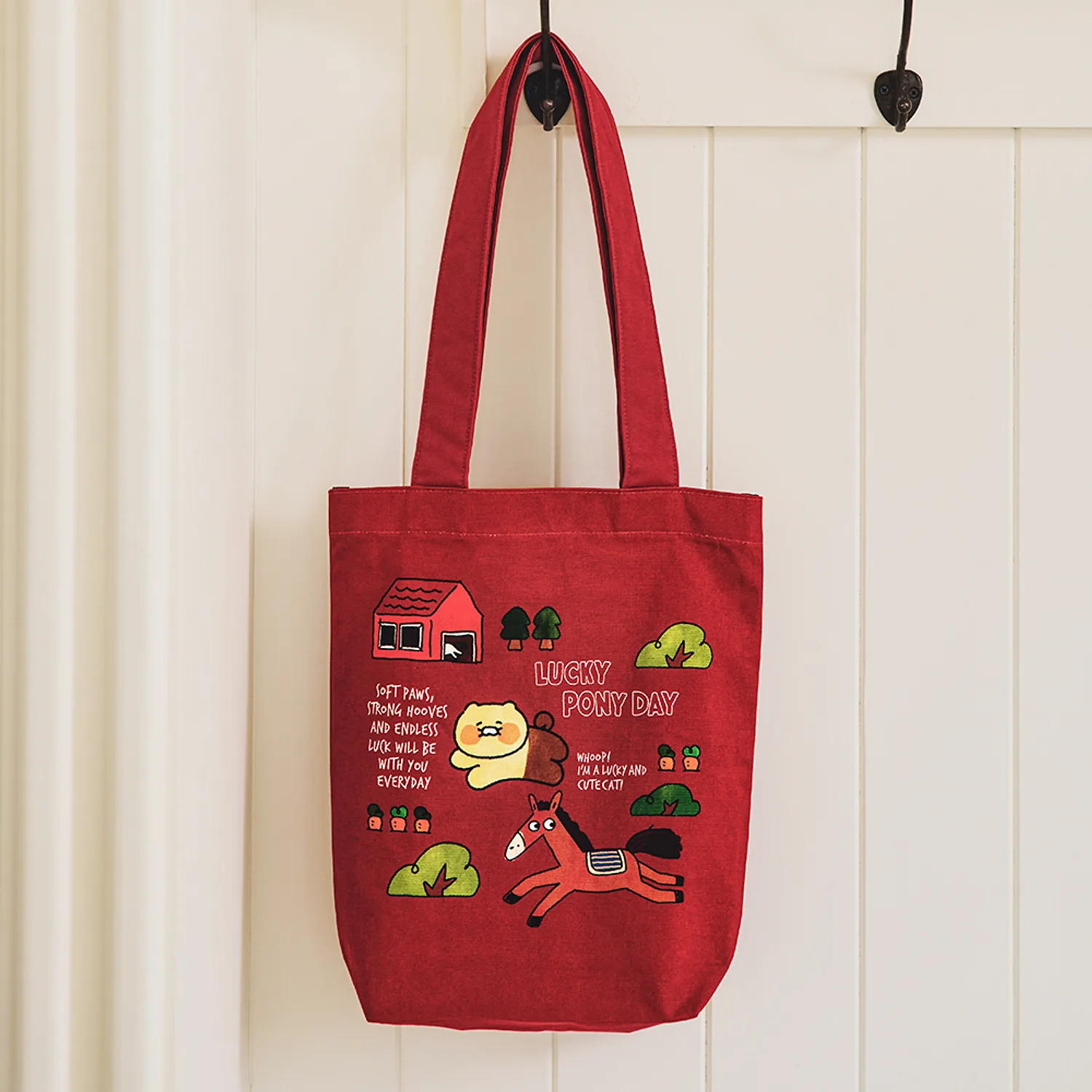 Lucky Pony Day Eco Bag Burgundy_Chunsik