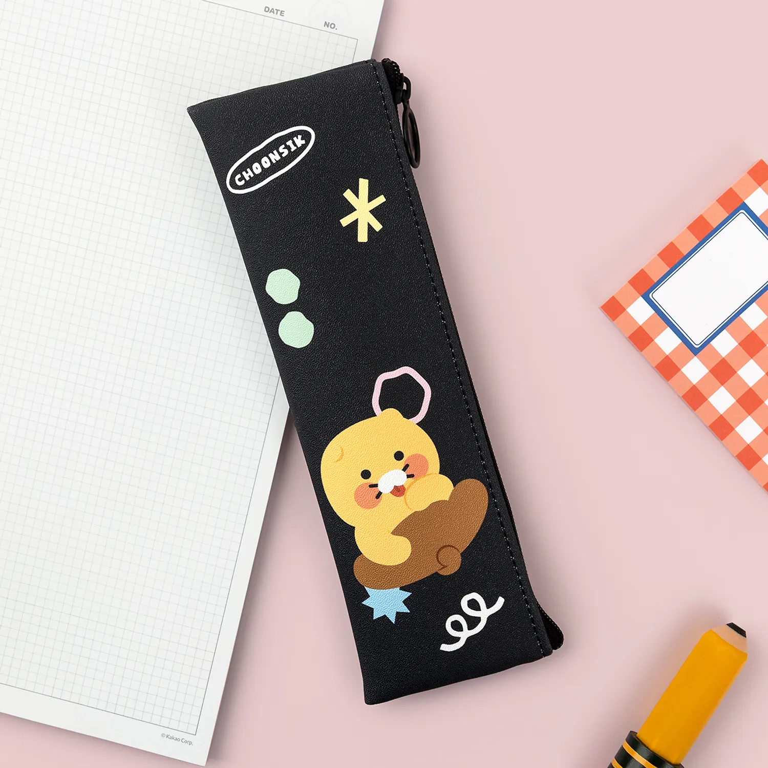 Chunsik Flat Pencil Case Black
