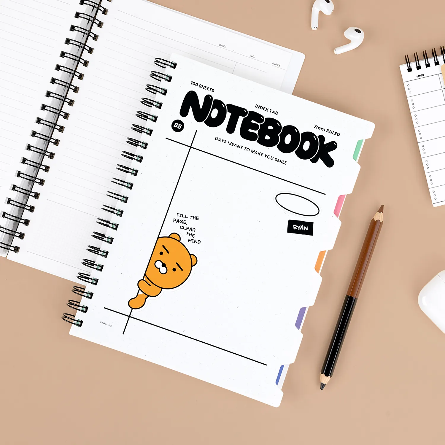 Monotone PP Cover System Spring Note Lion