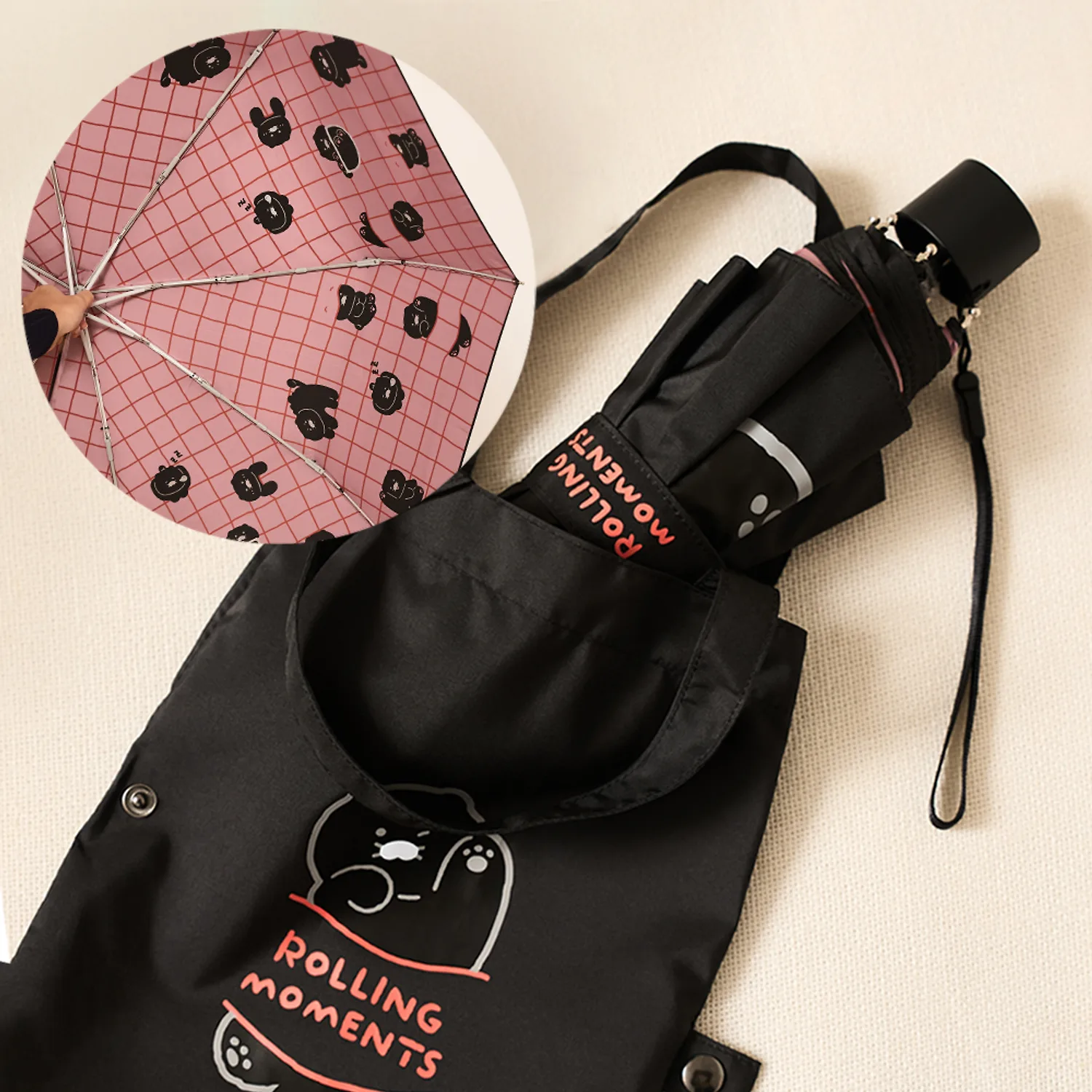 Black Chun Mini Pouch Umbrella_Chunsik