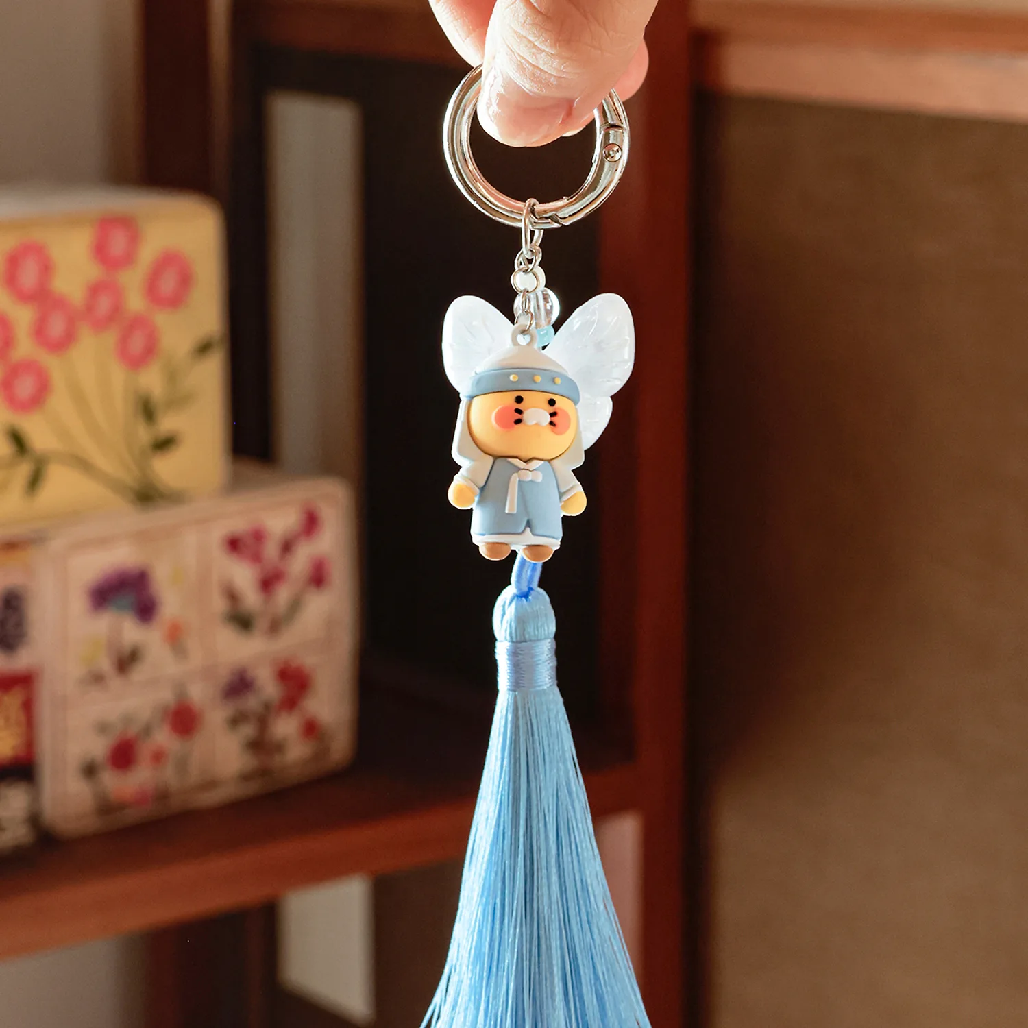 Chunsik figure tassel strap_Hanbok blue