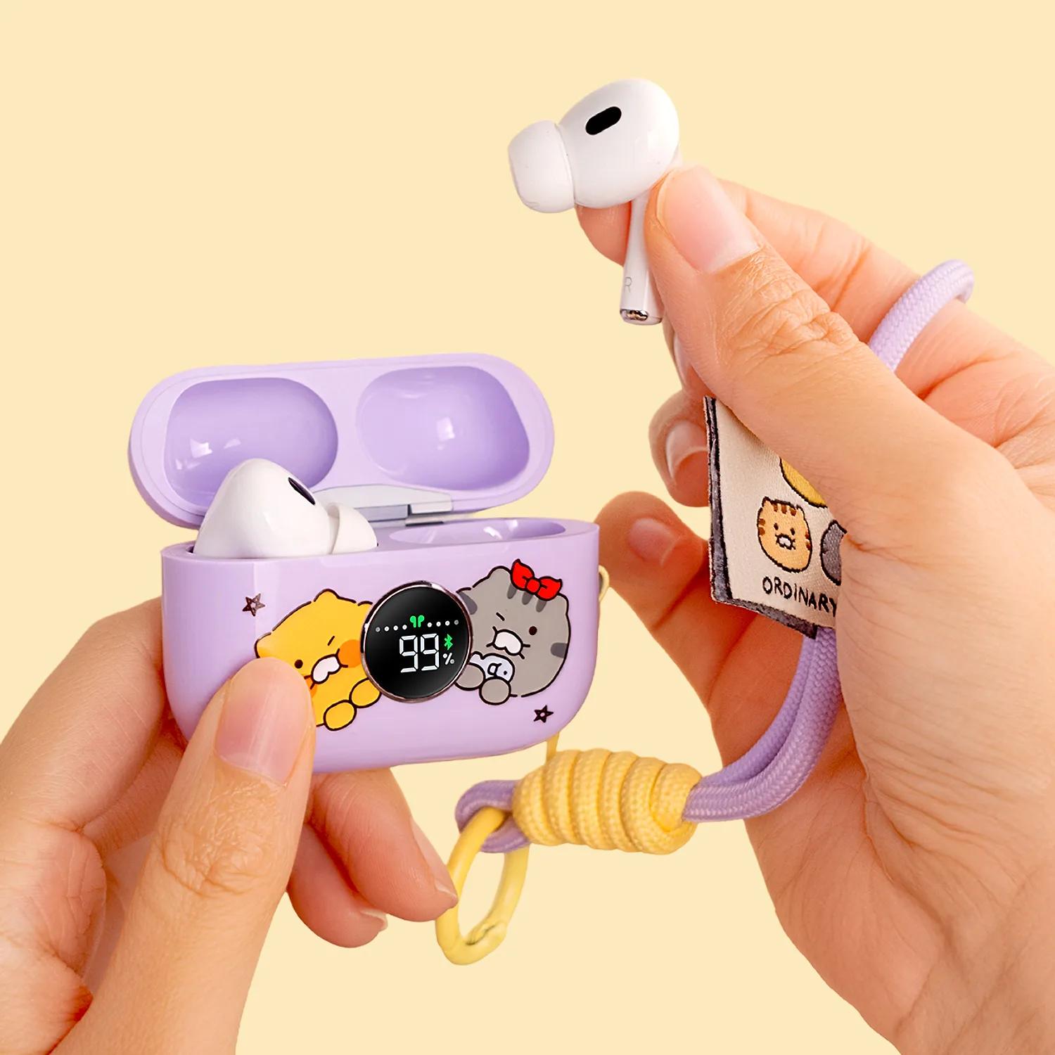 Kakao Friends Ordinary Day Wireless Bluetooth Earphones Purple