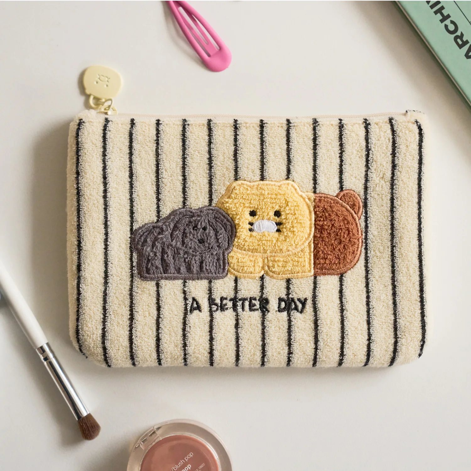 FRIENDAY square terry pouch ivory _ spring sik