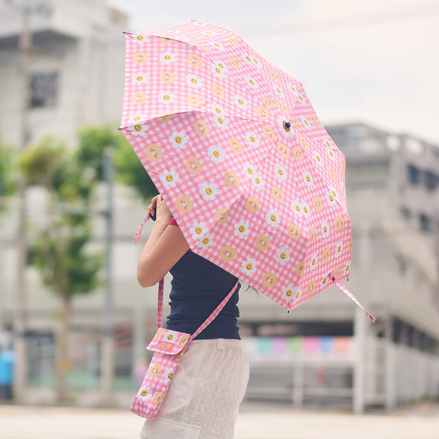 Wiggle Wiggle X Friends 3-Tier Cow Parasol Pink_Chunsik