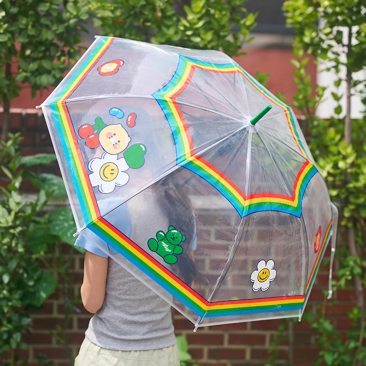 Wiggle Wiggle X Friends Transparent Umbrella Green_Chunsik