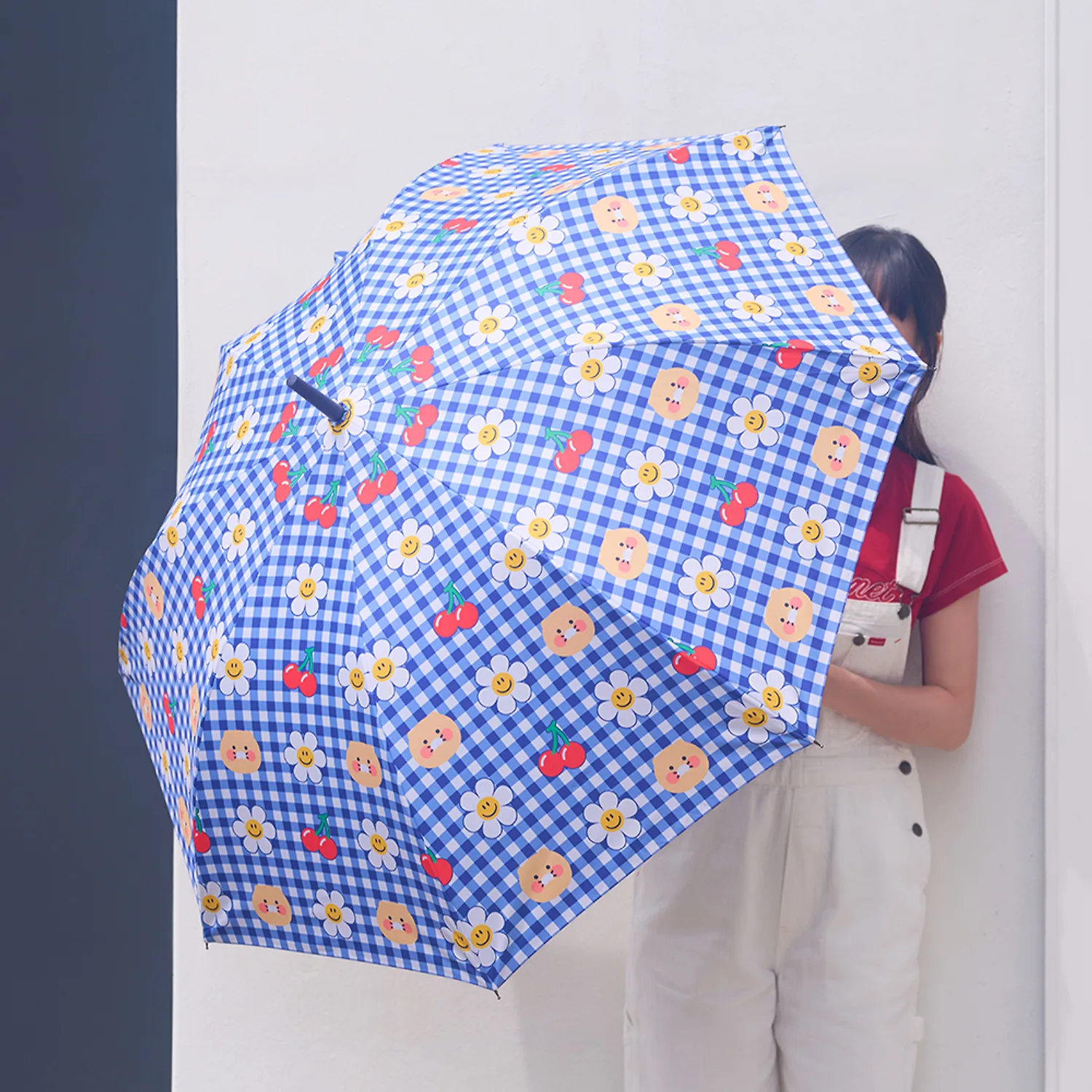 Wiggle Wiggle X Friends Blackout Long Umbrella Navy_Chunsik