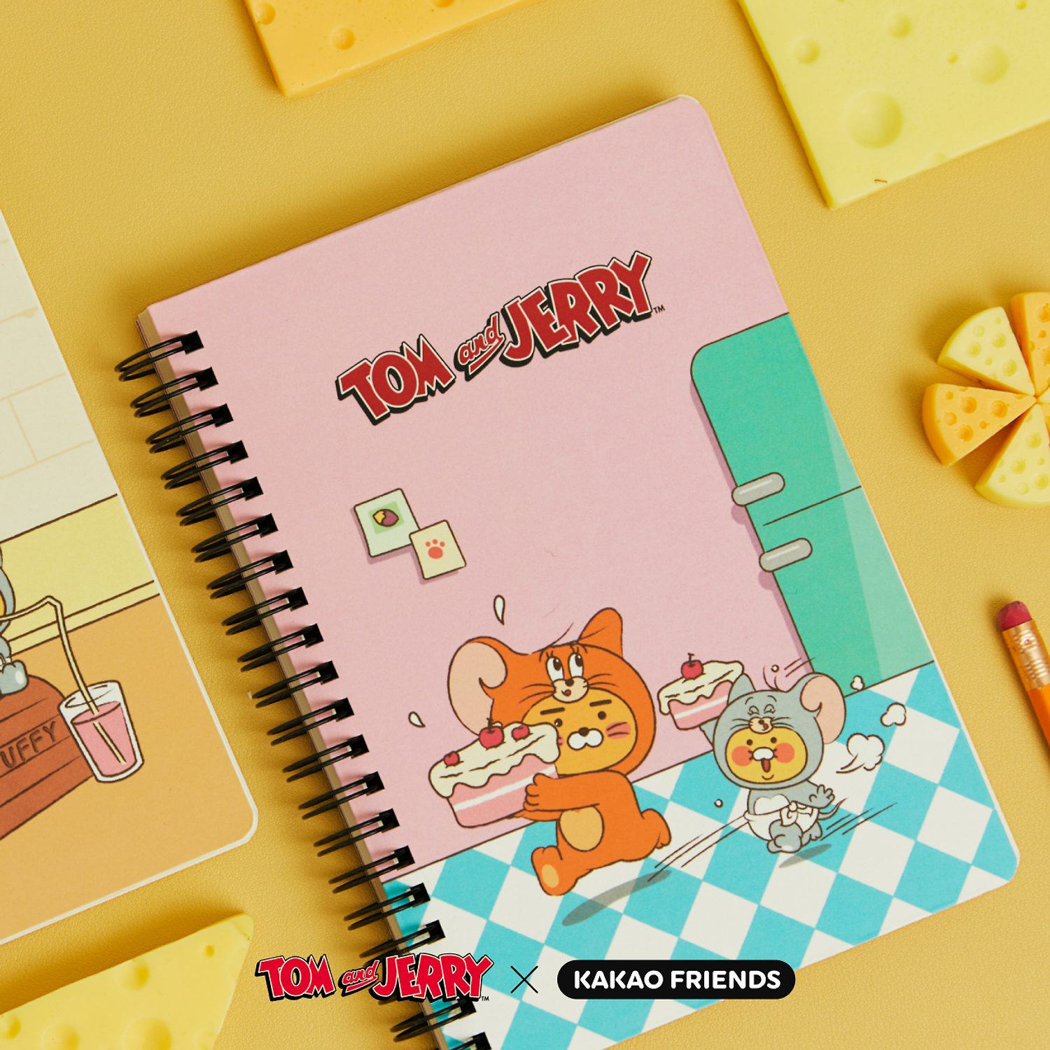Tom and Jerry X Kakao Friends Notebook (Pink)_Ryan Chunsik