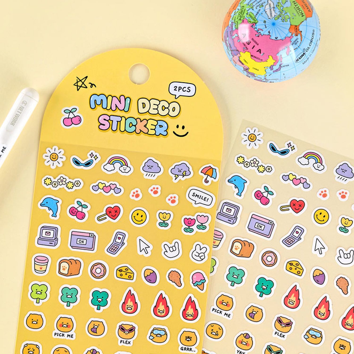 Say Cheese Mini Deco Sticker 2P Set Yellow