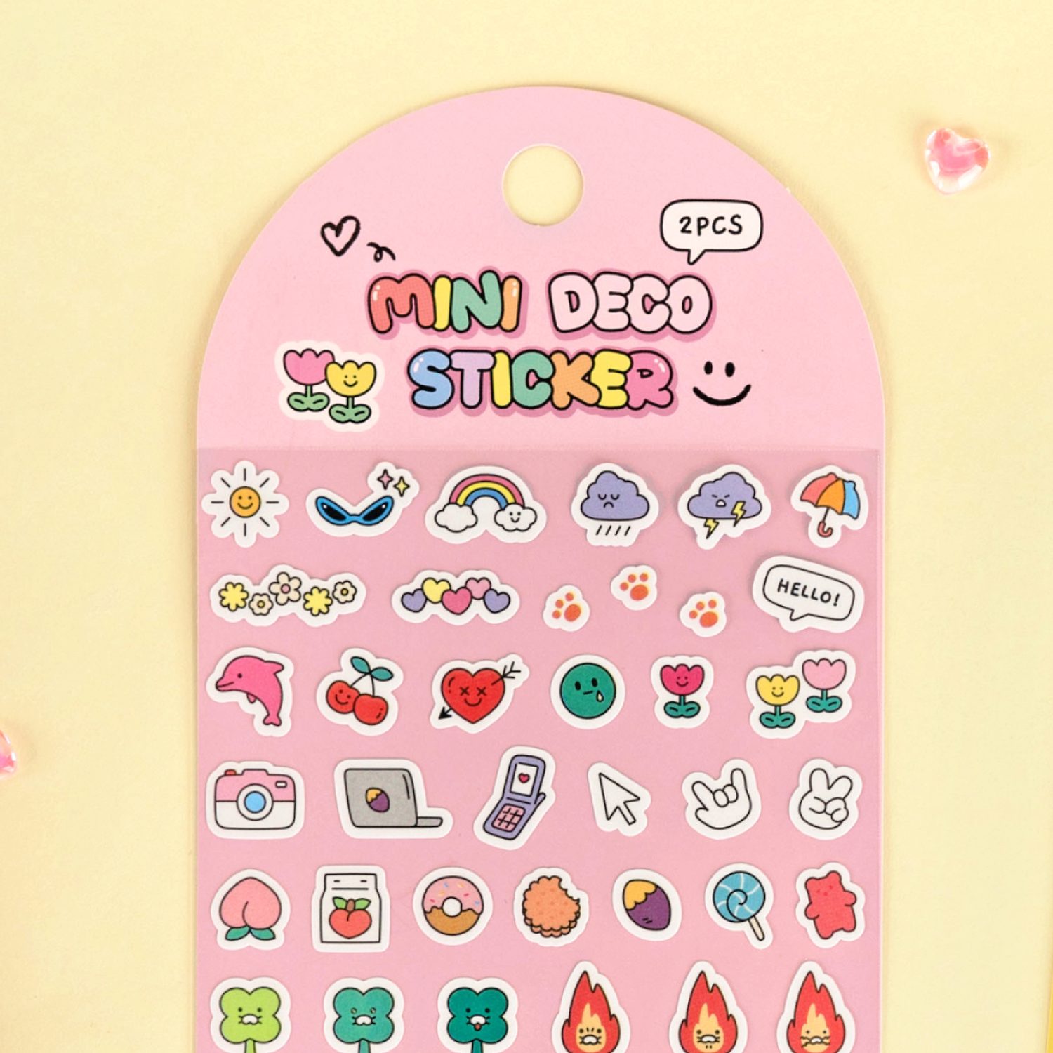 Say Cheese Mini Deco Sticker 2P Set Pink