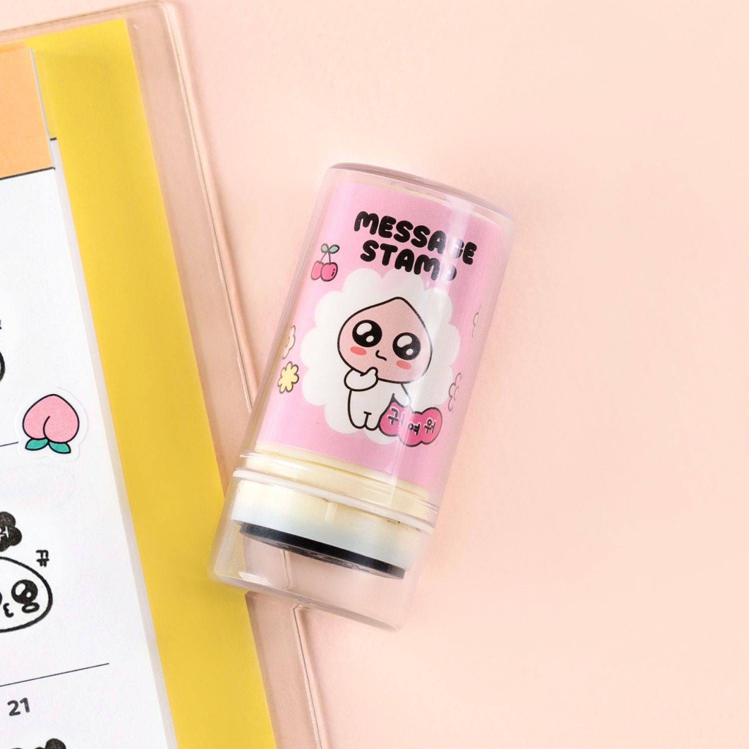 Sey cheese message stamp apeach is cute