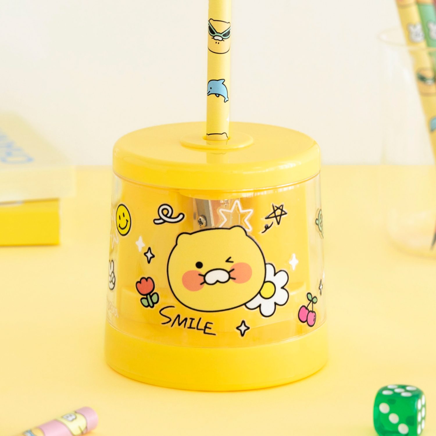 Say cheese automatic pencil sharpener spring