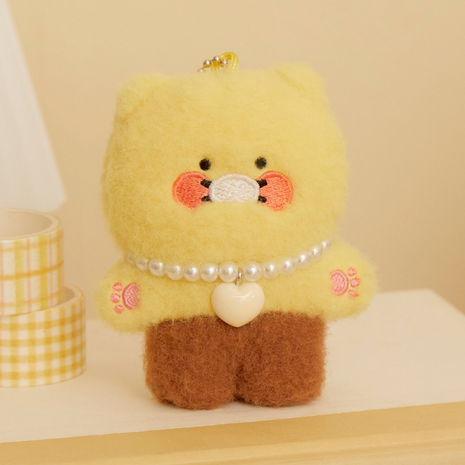 Flat Postle Pearl Necklace Keyring Doll_Chunsik