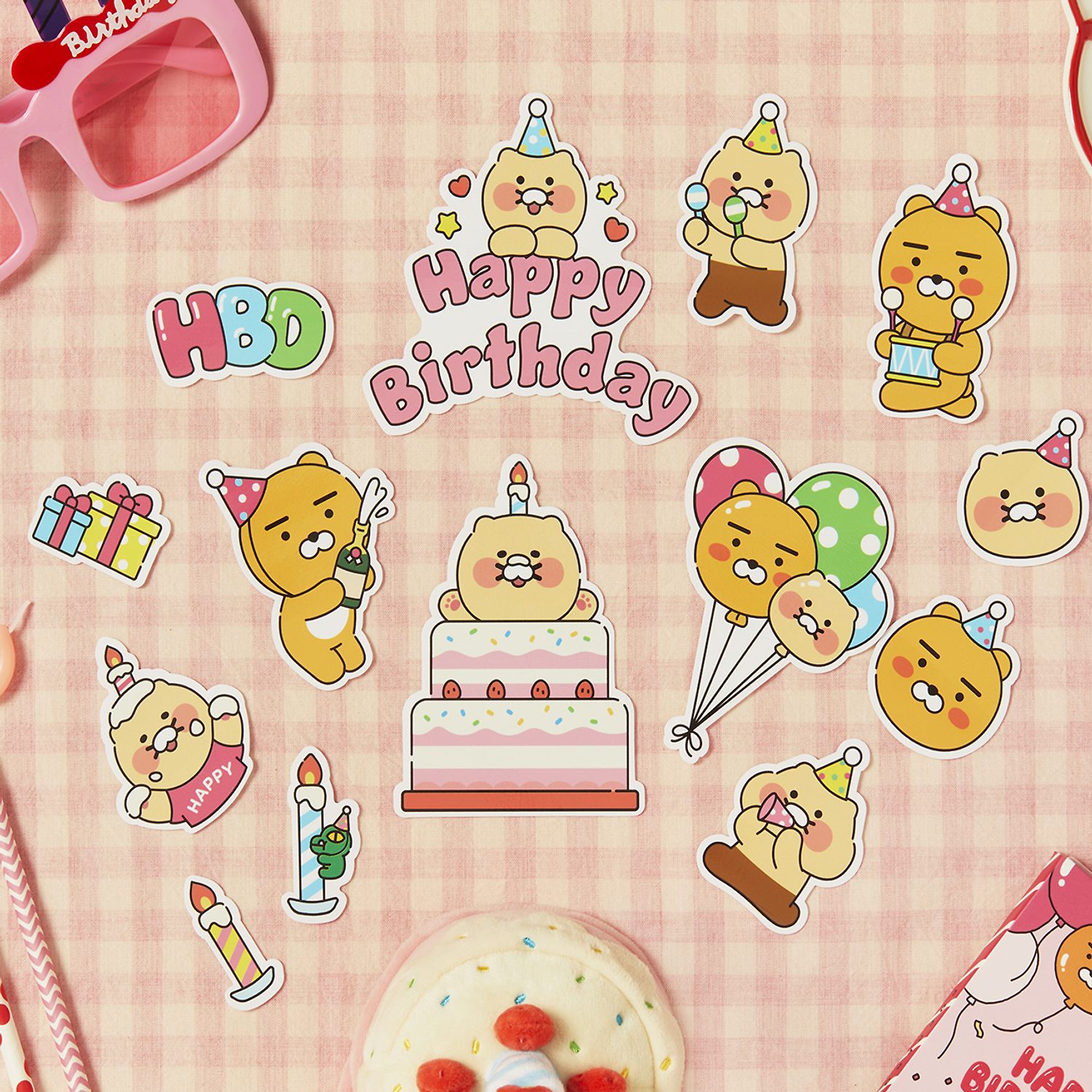 Bling Party HBD Deco Sticker 14P_ Rachun