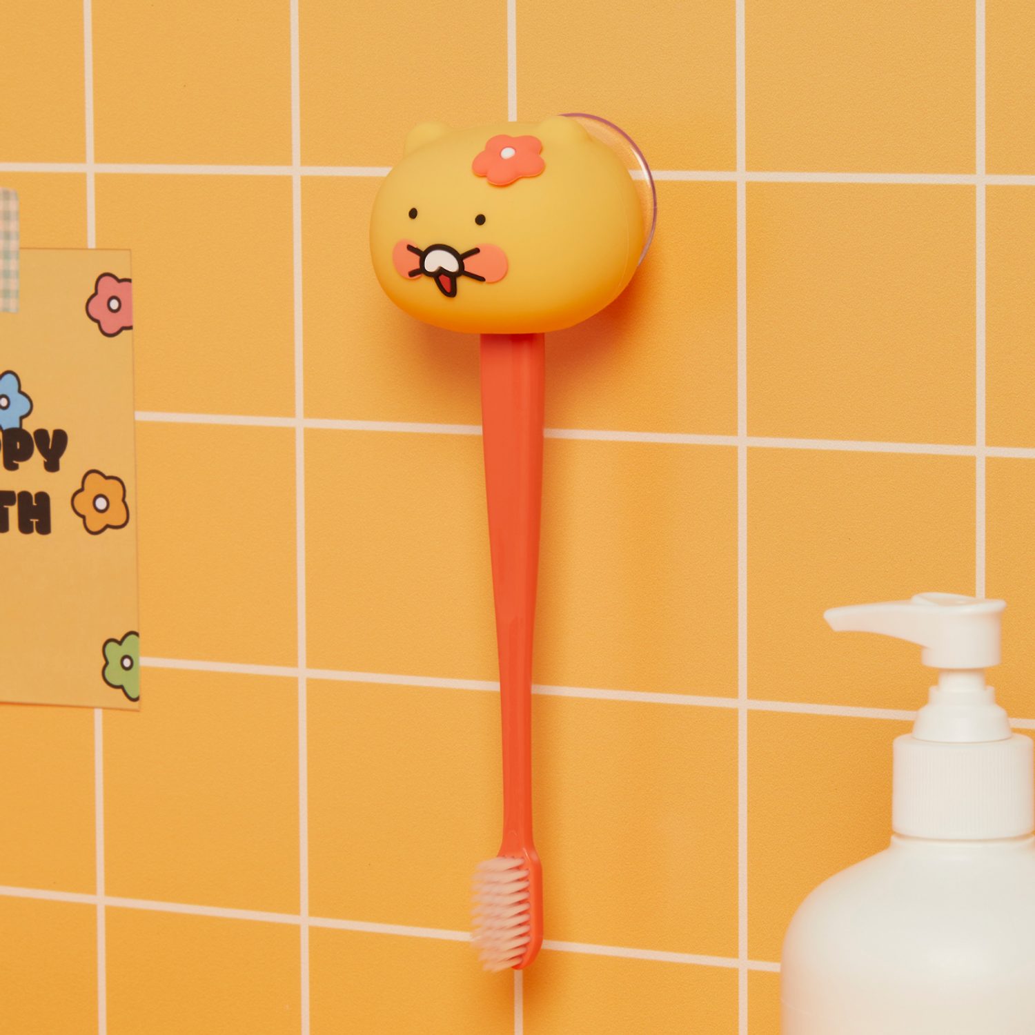 Roughly made spring toothbrush holder