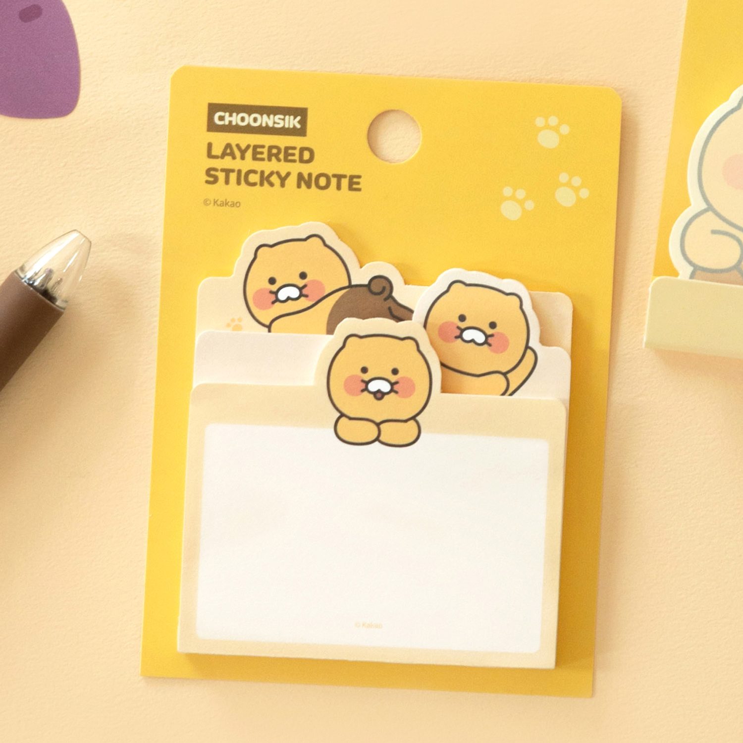 Spring food layered adhesive memo paper 3 steps