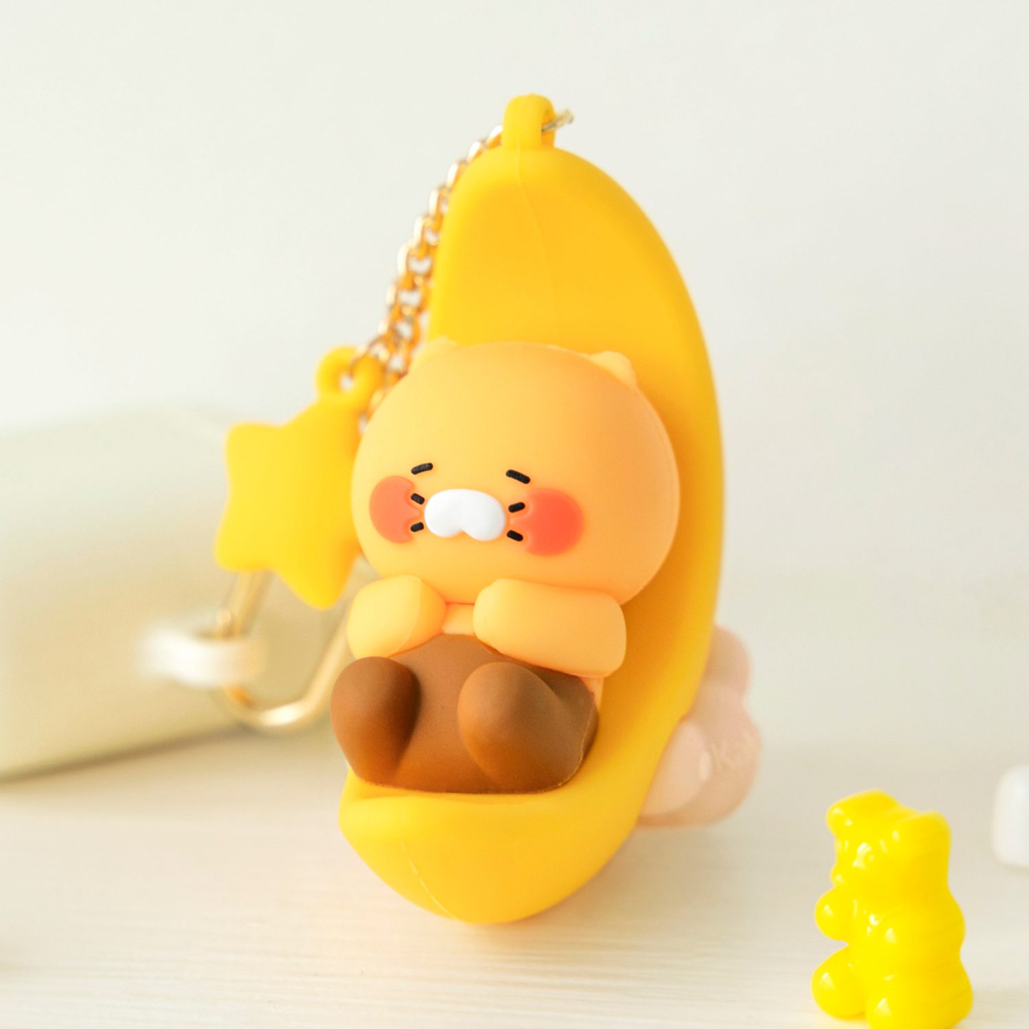 Spring eclipse figure keyring yellow moon