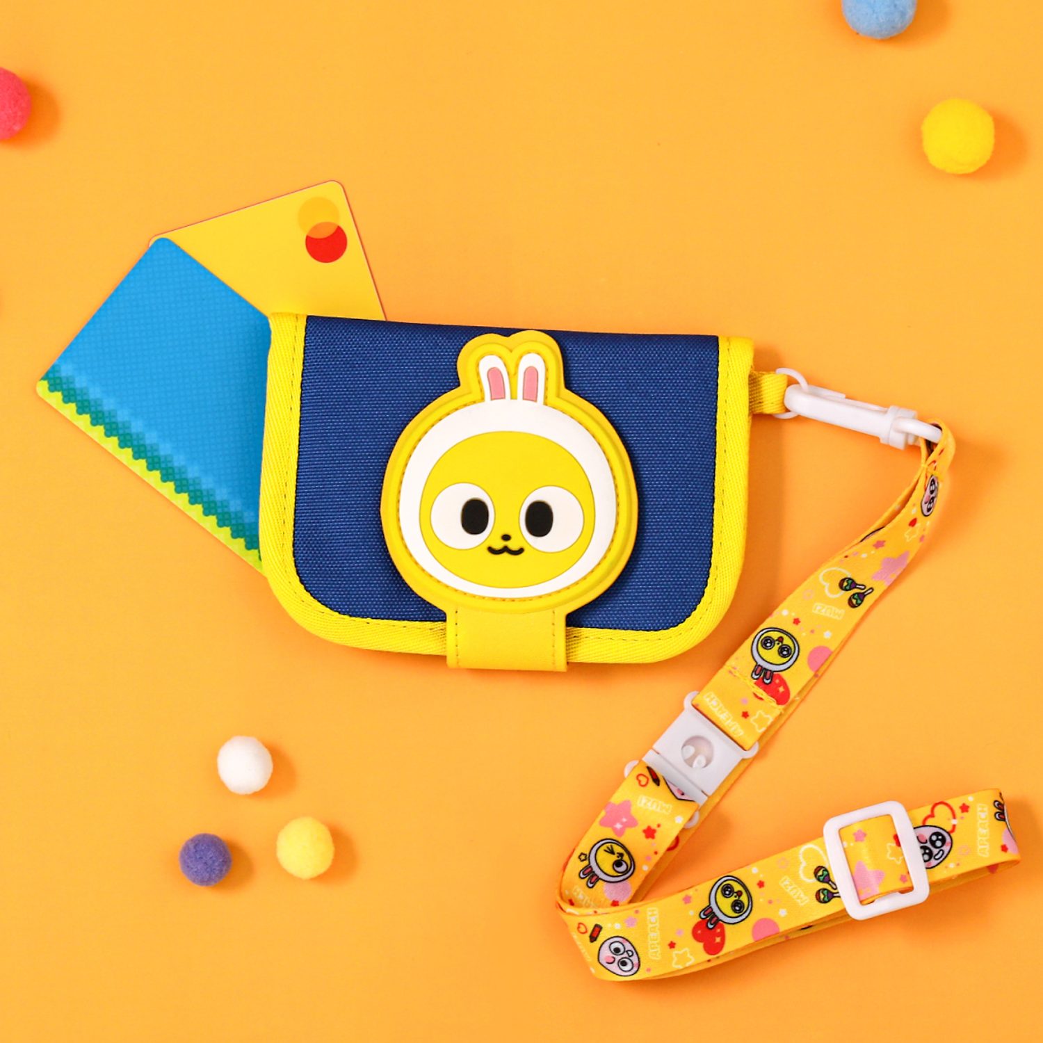 Kids necklace wallet plain fabric