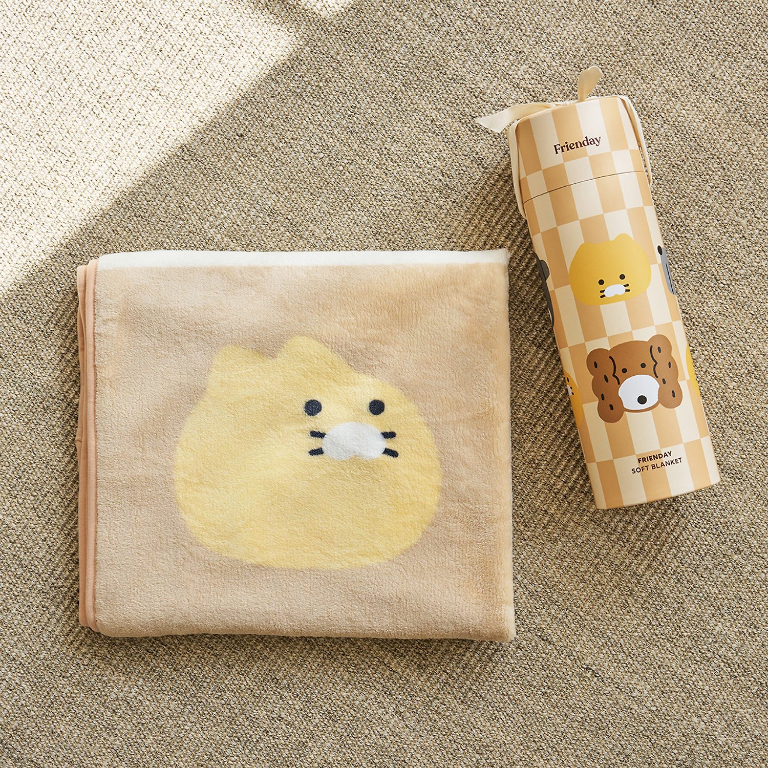FRIENDAY gift pack knee blanket beige_spring sik