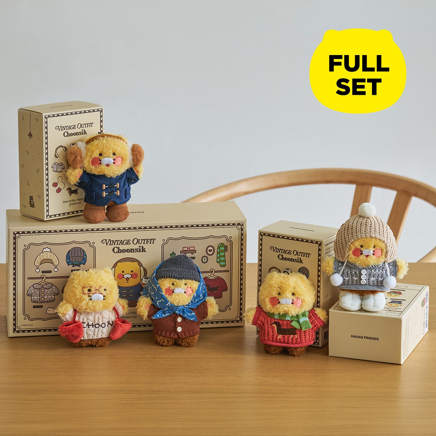 (Full set) 5 types of vintage outfit force random keyring dolls_Chunsik