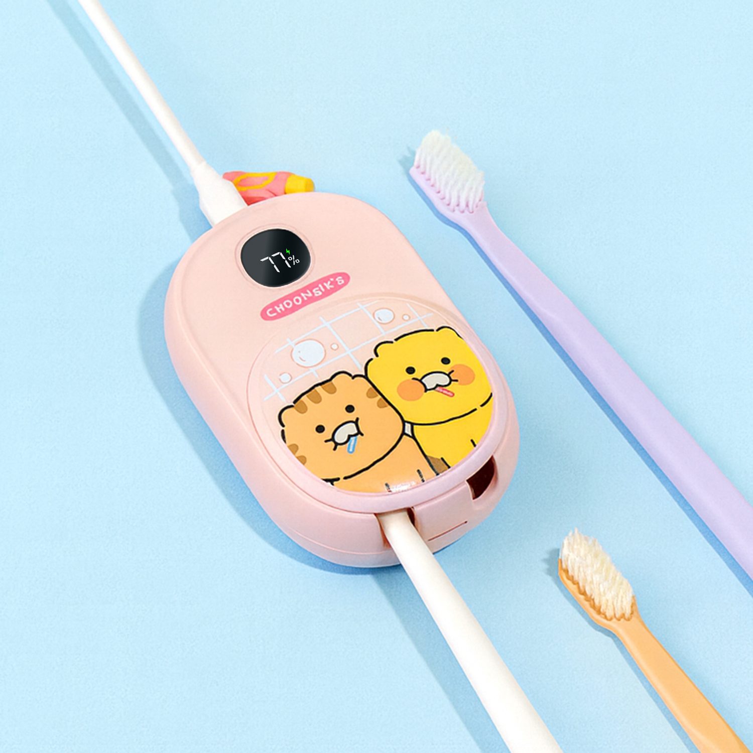 Kakao Friends Pair Dual Toothbrush Sterilizer_Pink