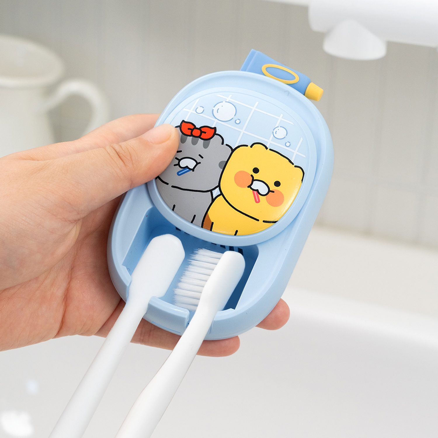 Kakao Friends Pair Dual Toothbrush Sterilizer_Blue
