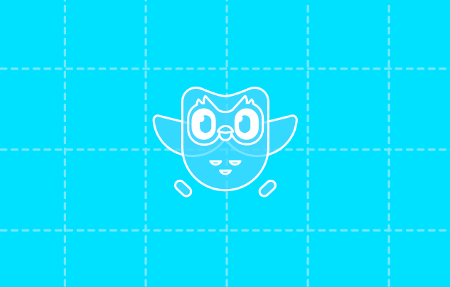 Duo의 형태에서 출발한 캐릭터 디자인. 출처: Duolingo Blog, Building character