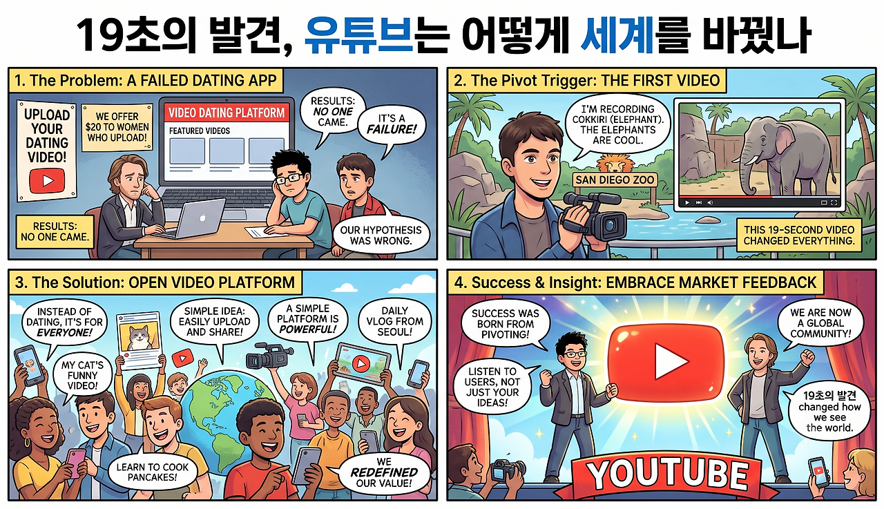 데이팅 앱에서 세계 1위로, 유튜브 창업 스토리 - 20달러 보상금에도 외면받던 데이팅 앱의 대반전 — Mobiinside (브런치)