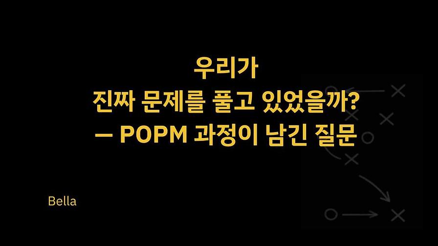 우리가 진짜 문제를 풀고 있었을까? — POPM 과정이 남긴 질문 섬네일